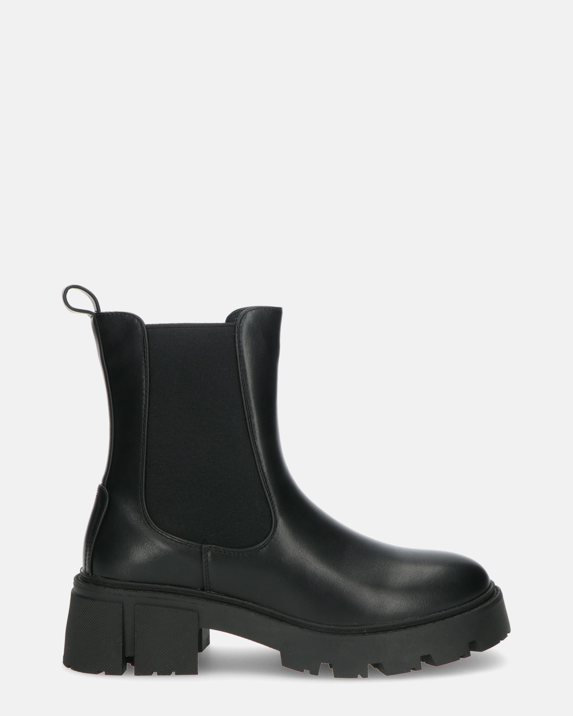 ALLEGRA - black ankle boots with elastic fabric