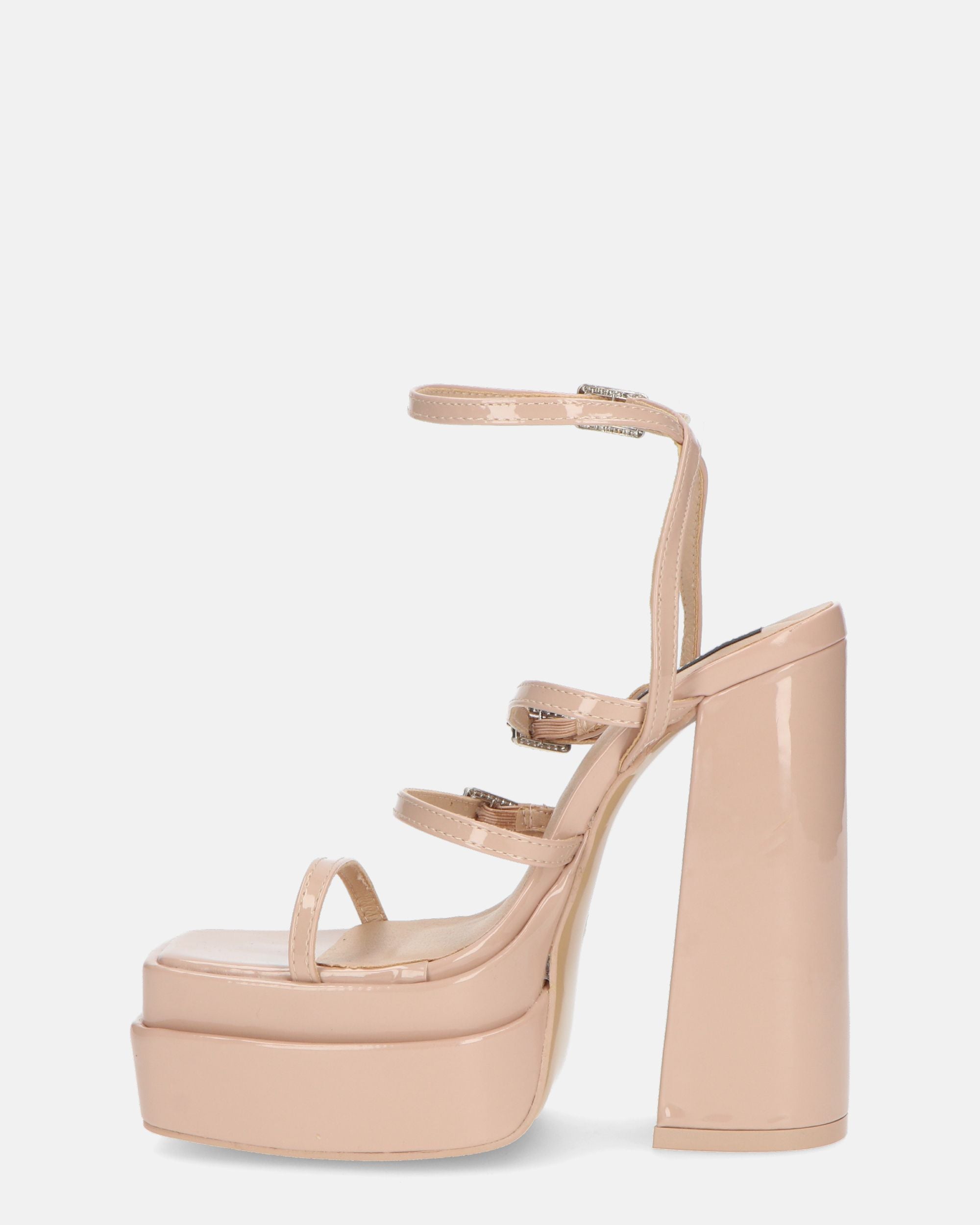 TEXA - sandals with strap and high heel in beige