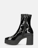 ELICIA - black glassy ankle boot with zip