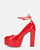 SOLEIL - high-heeled shoes in red glassy