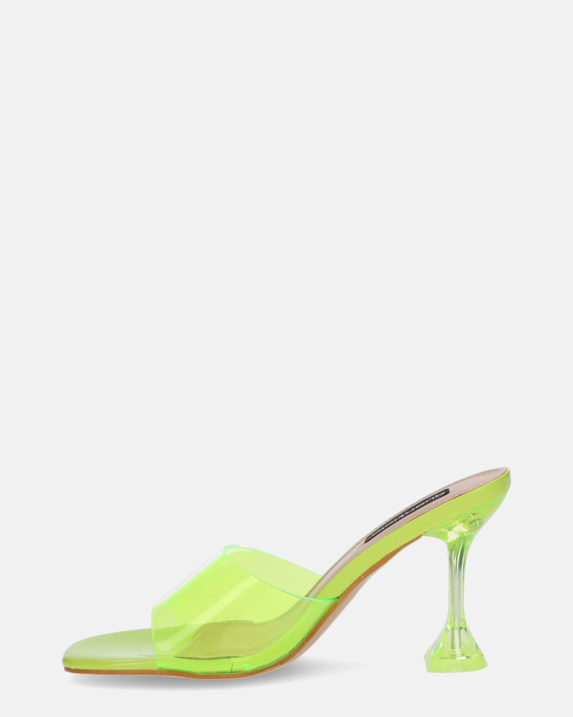 FIAMMA - yellow perspex heeled sandal with PU sole