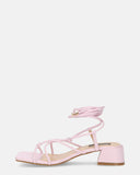 MARYNA - pink sandals in PU with laces