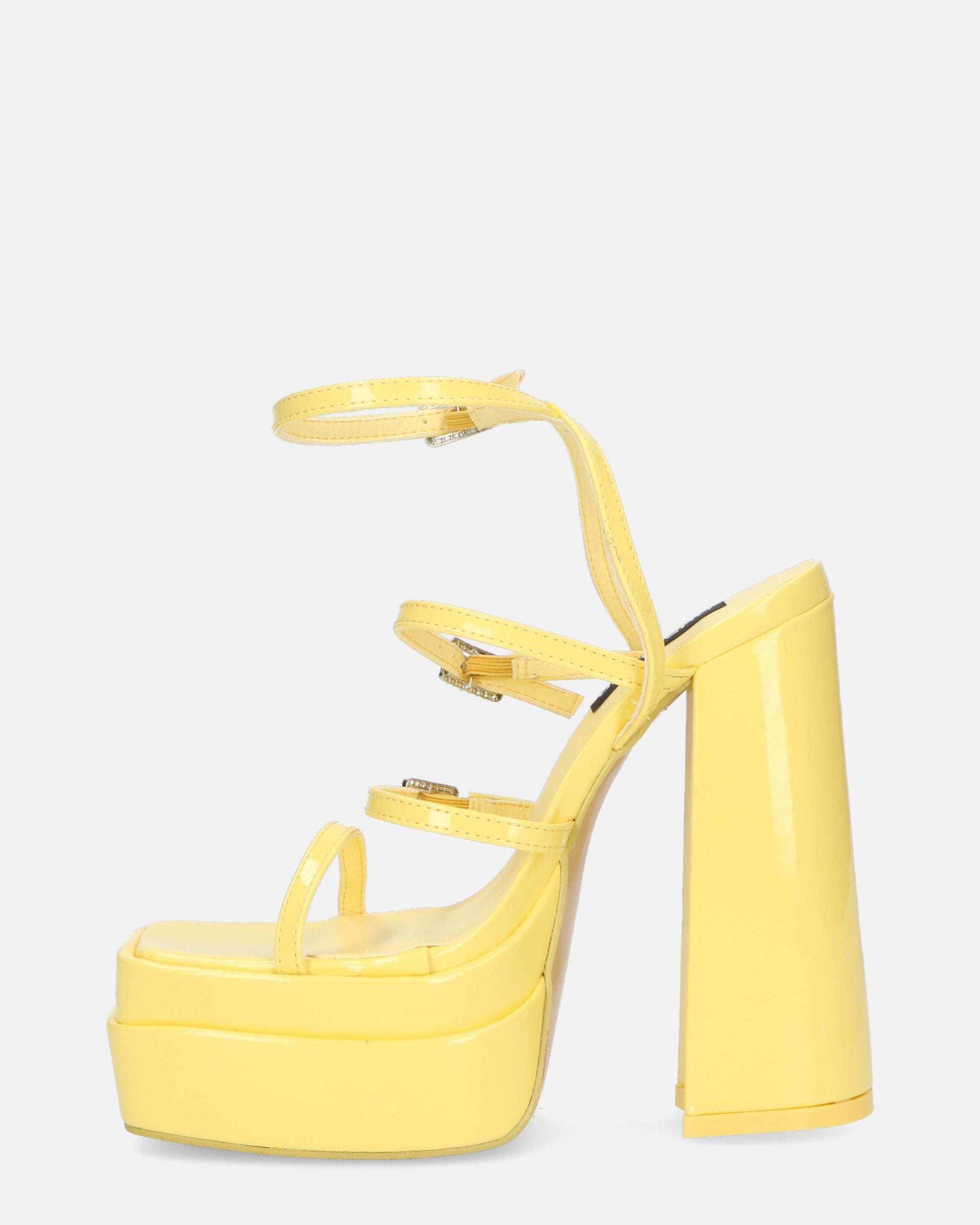 TEXA - sandals with strap and high heel in yellow