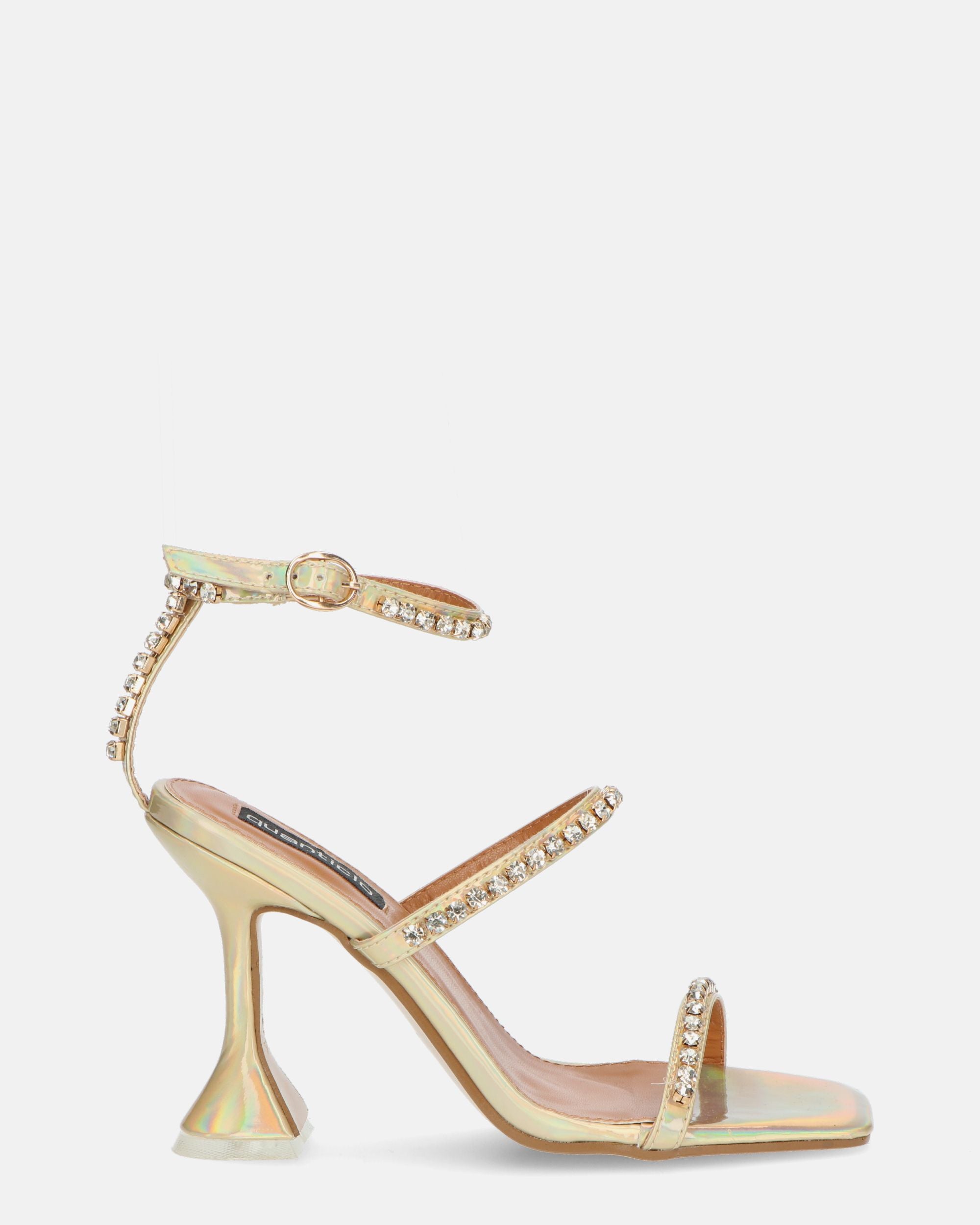 TAHLA - gold sandal heel with gems