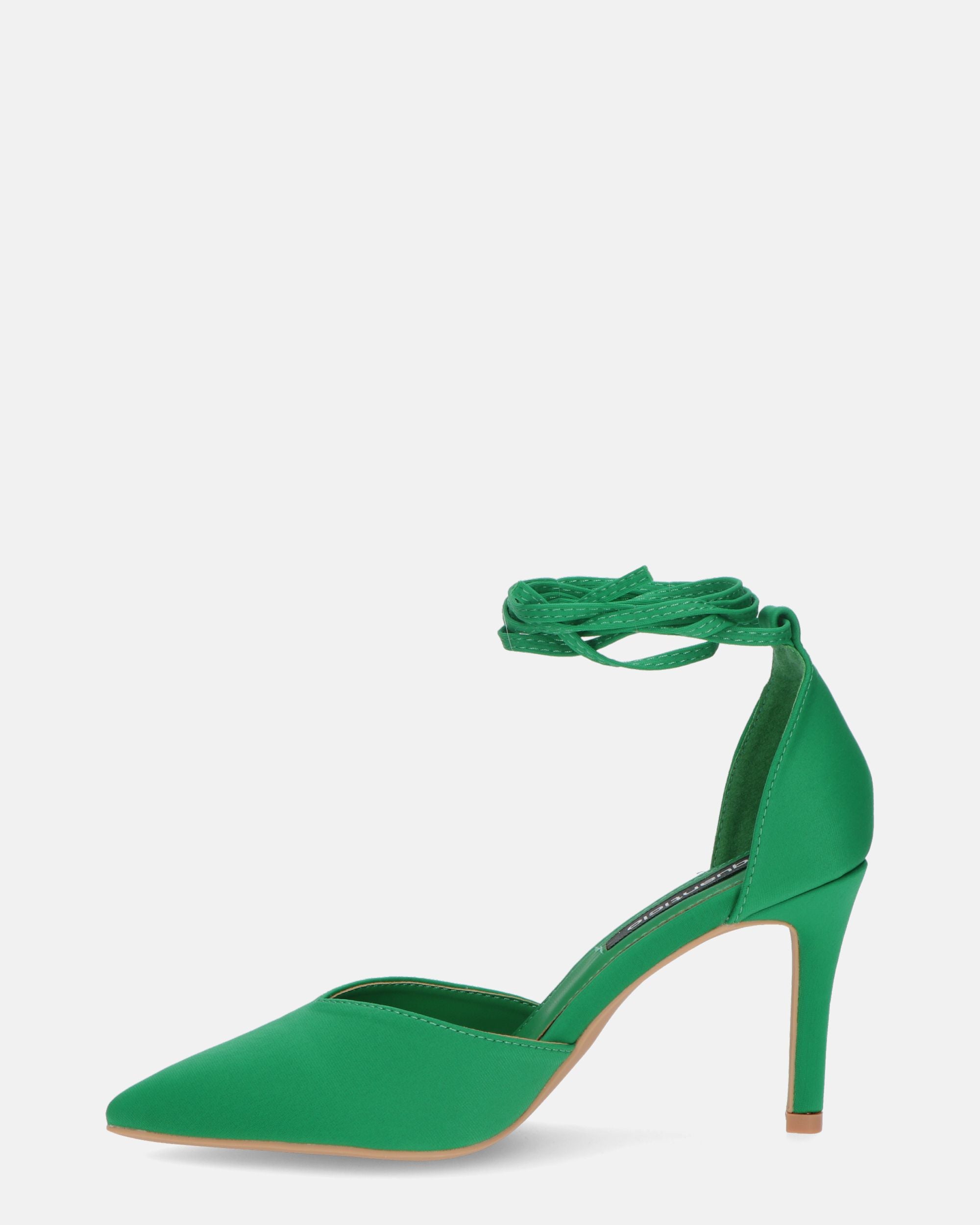 MAURA - pointed stiletto heels in green lycra