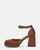 VIDA - square heel shoes in brown satin