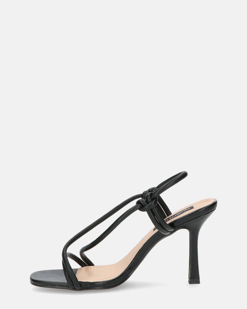 RAFA - heeled sandals in black pu