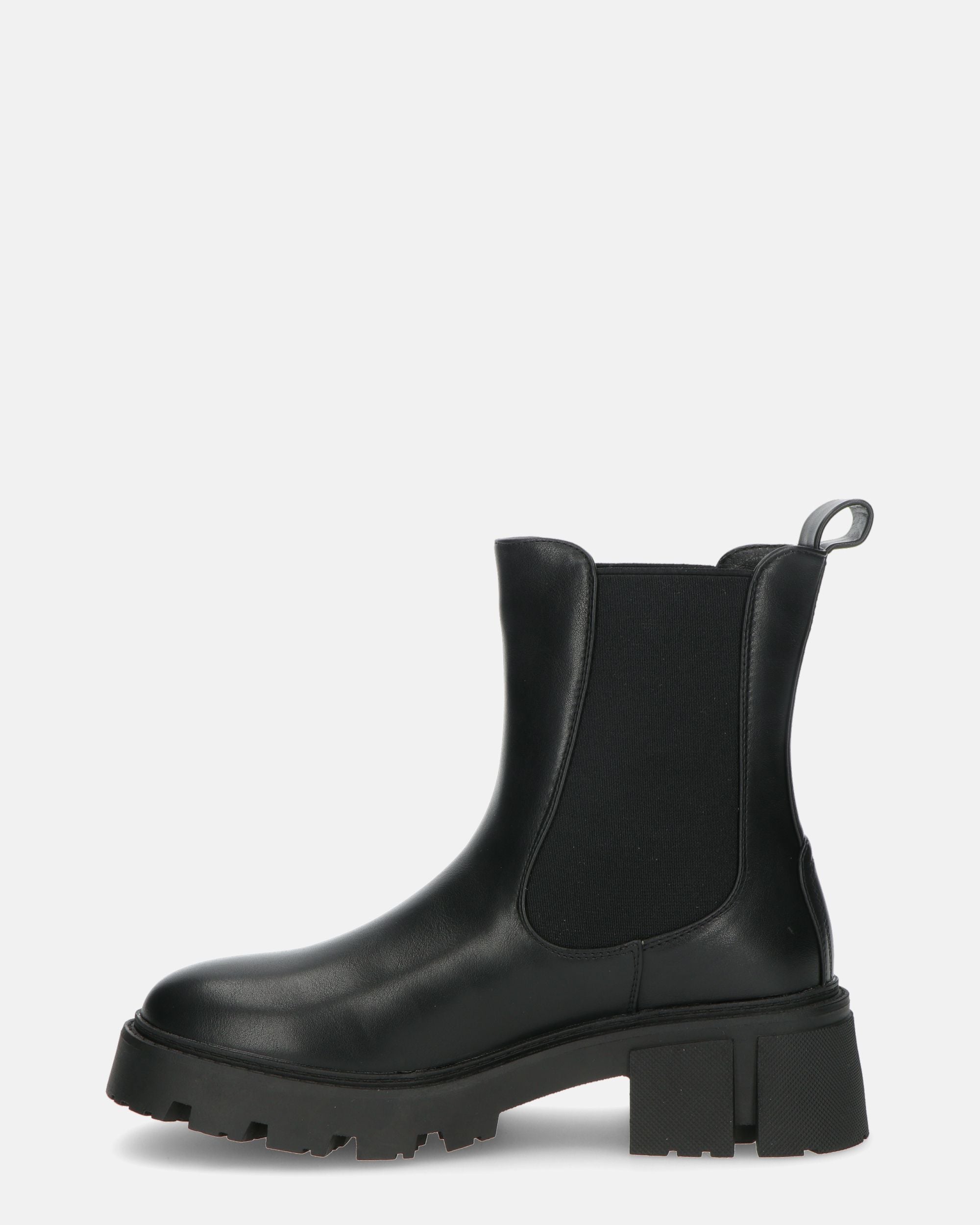 ALLEGRA - black ankle boots with elastic fabric