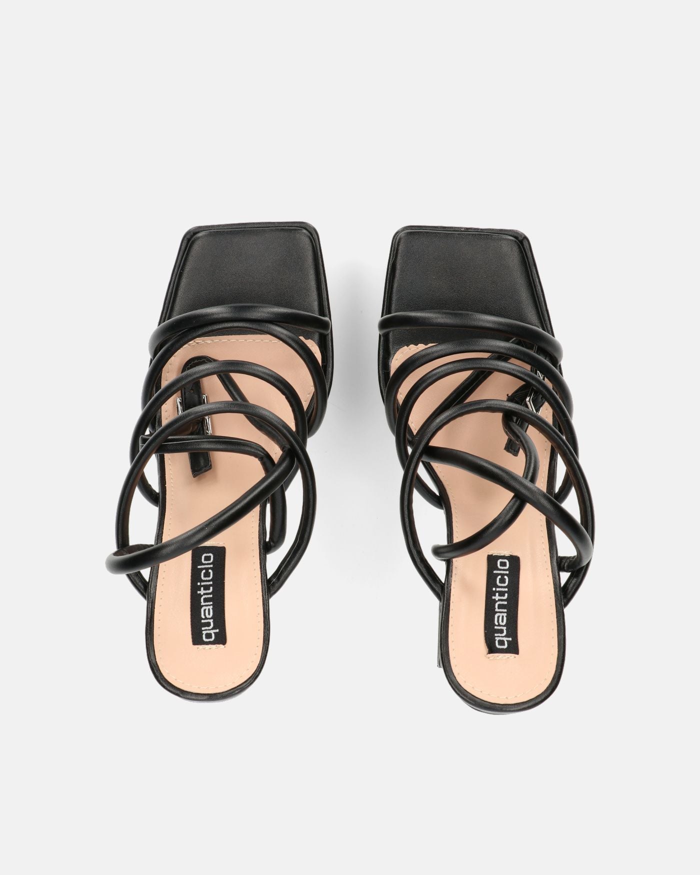 MADELYN - black lycra sandals with gems