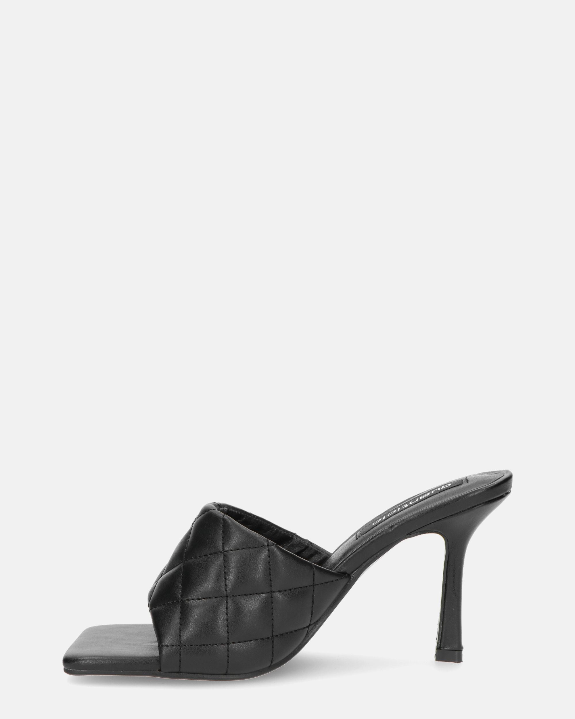 GABY - black stiletto heel with band and stitching