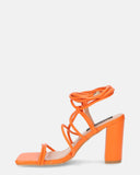 MARISOL - orange heeled sandals with laces