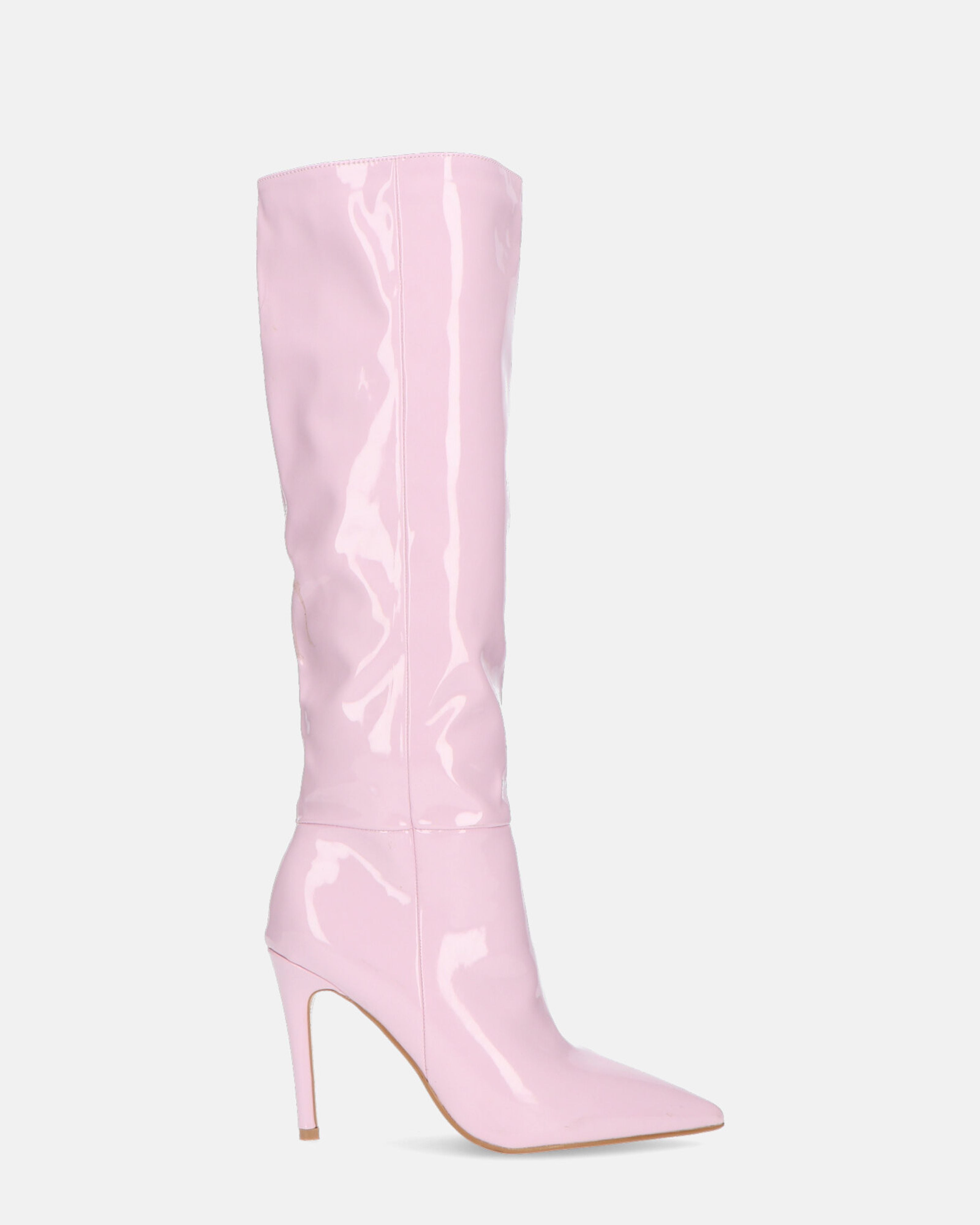 LOLY - violet glassy heel boot