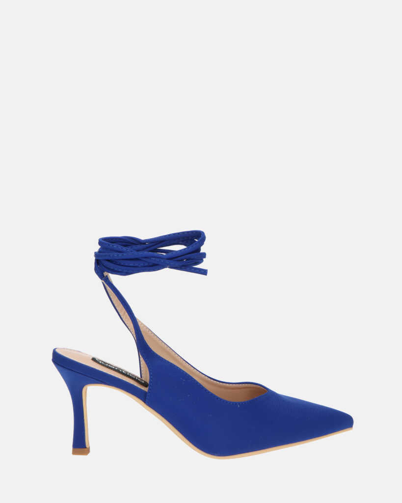 IOLE - blue lycra stiletto heel shoes