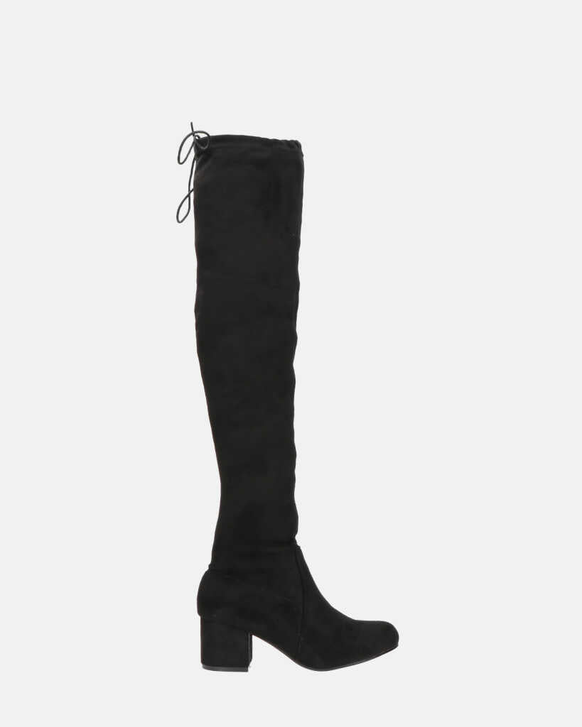 CHARLOTTE - heeled over the knee boots in black