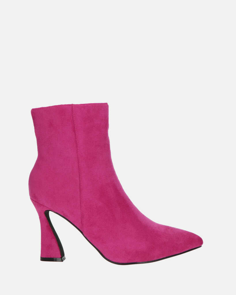 SMILLA - fuchsia suede ankle boots with zip