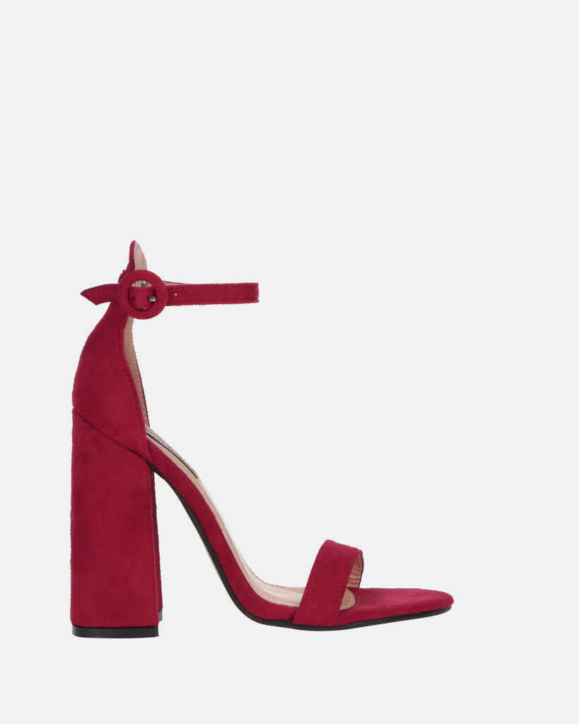 SELENE - block heel sandals in red