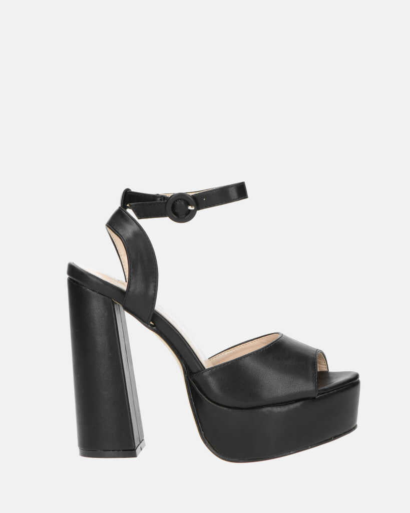 KAJSA - platform sandal with black heel