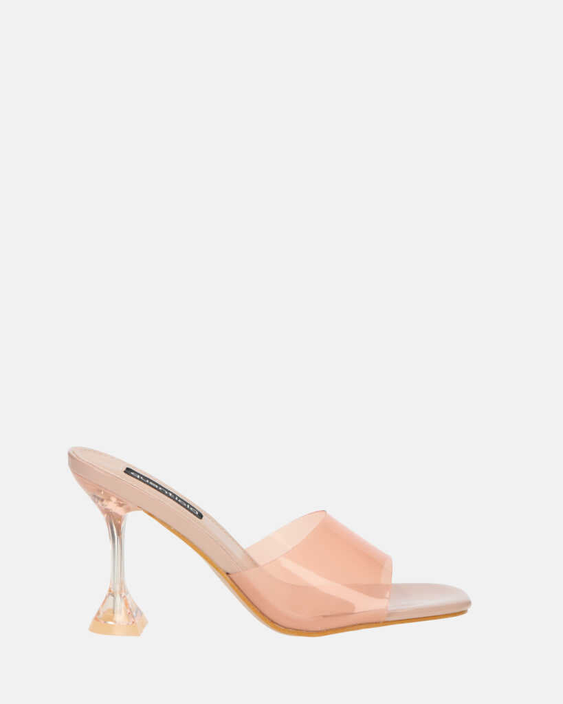 FIAMMA - beige perspex heeled sandal with PU sole